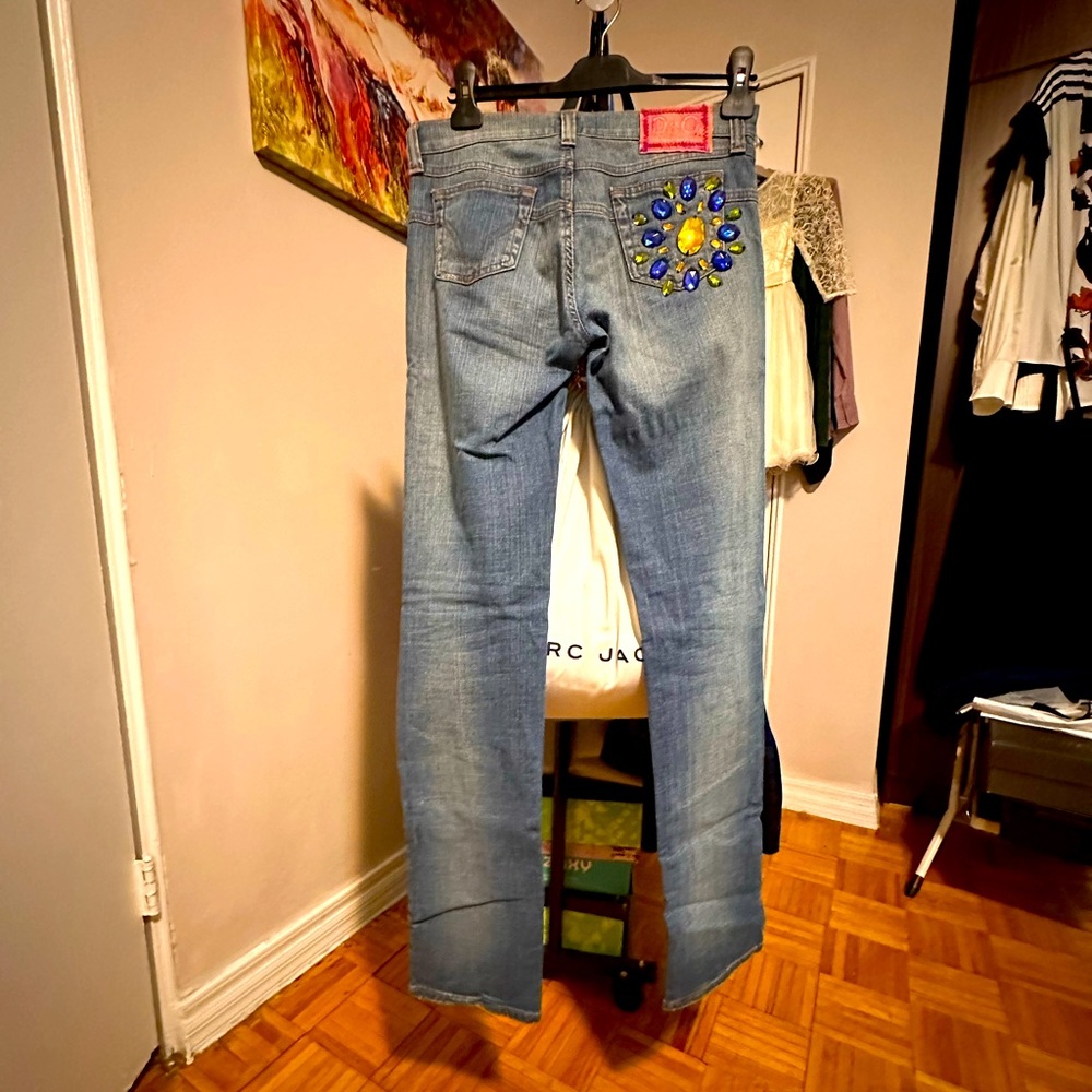 D & G Dolce & Gabbana Blue Vintage Low Rise Skinny Jeans